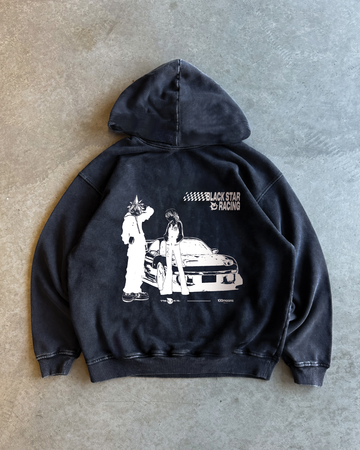 BLACK STAR RACING ACID WASH HOODIE